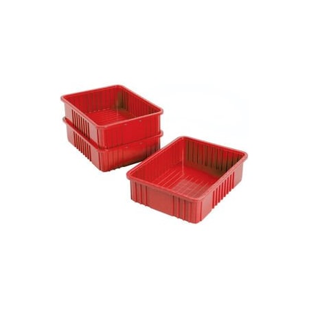 Quantum Storage Systems GEC 153; Plastic Dividable Grid Container - DG93060, 22-1/2L x 17-1/2W x 6H, Red, PK3 DG93060RD
